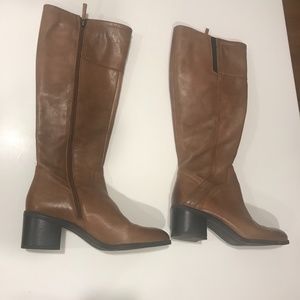 Franco Sarto brown leather calf high boots